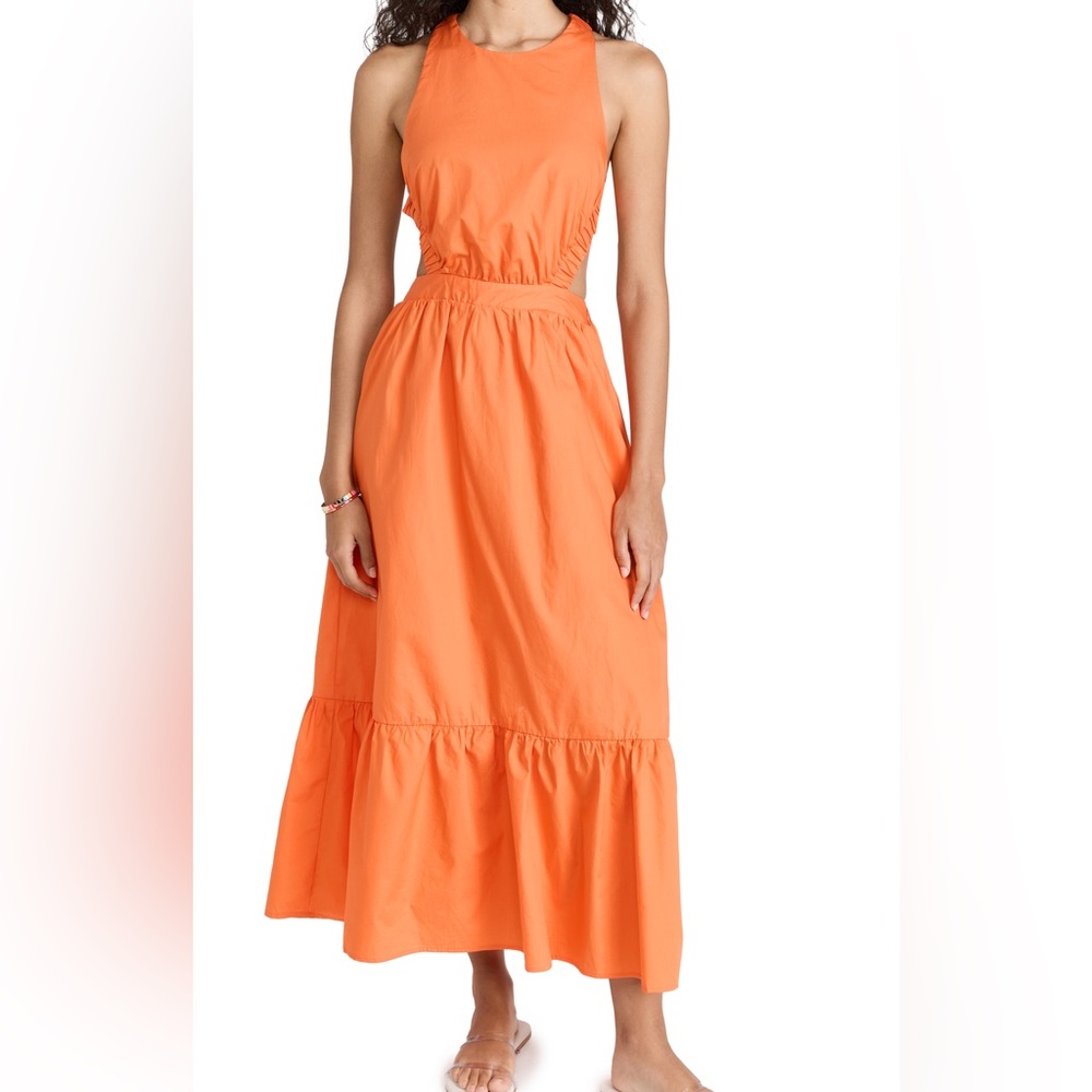 Host pick!! ENGLISH FACTORY Orange Elastic Detail Sleeveless Open Back, Size L